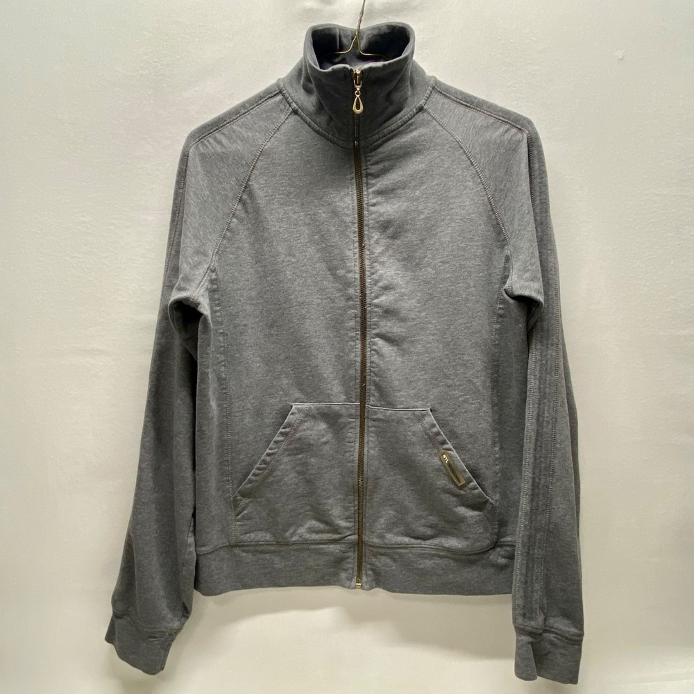 New York Laundry Jacket Women's Medium Grey Heather Stretch Knit Full Zip‎ GUC